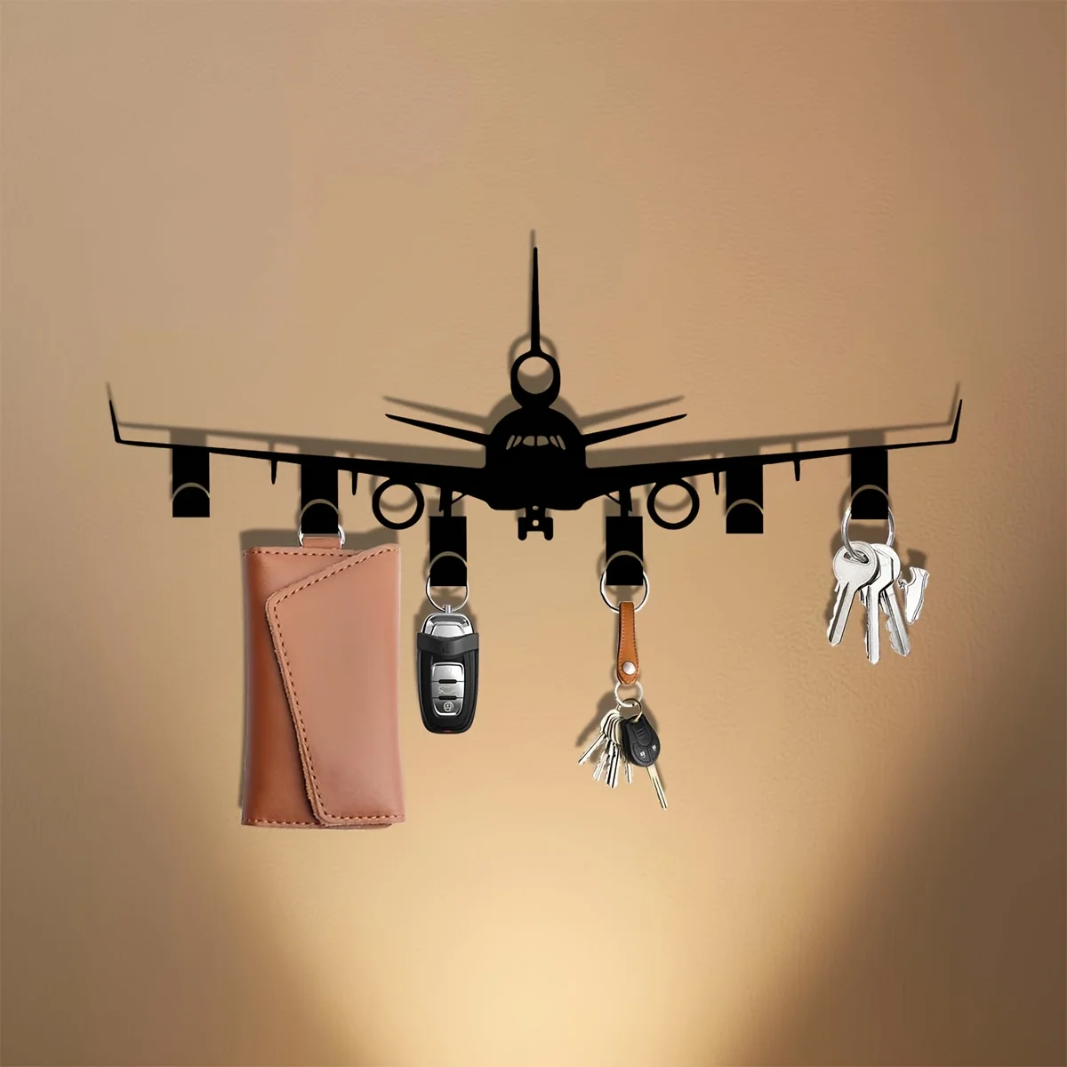 1pc Metal Airplane Key Rack, Wall-mounted Holder Organizer for Entryway Storage