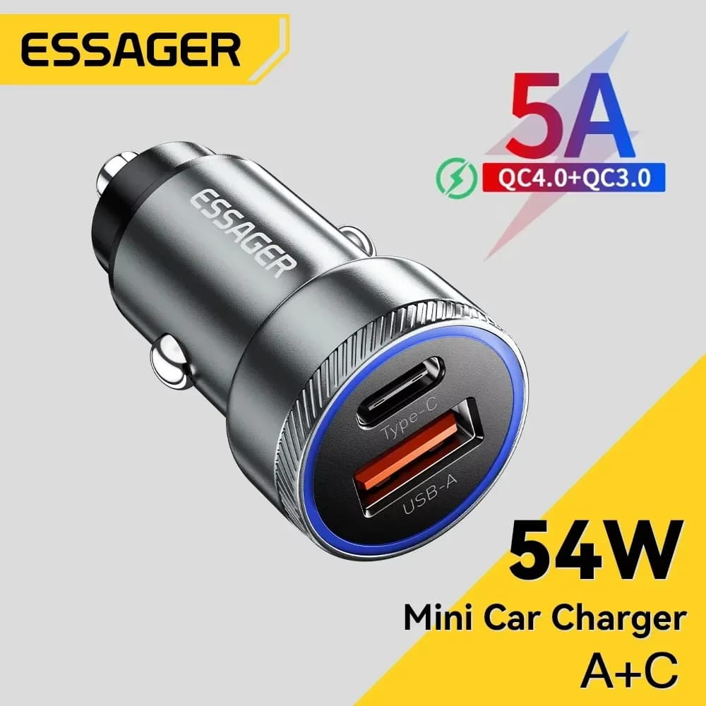 Essager 54W Car Charger with Fast Charging Type C QC PD