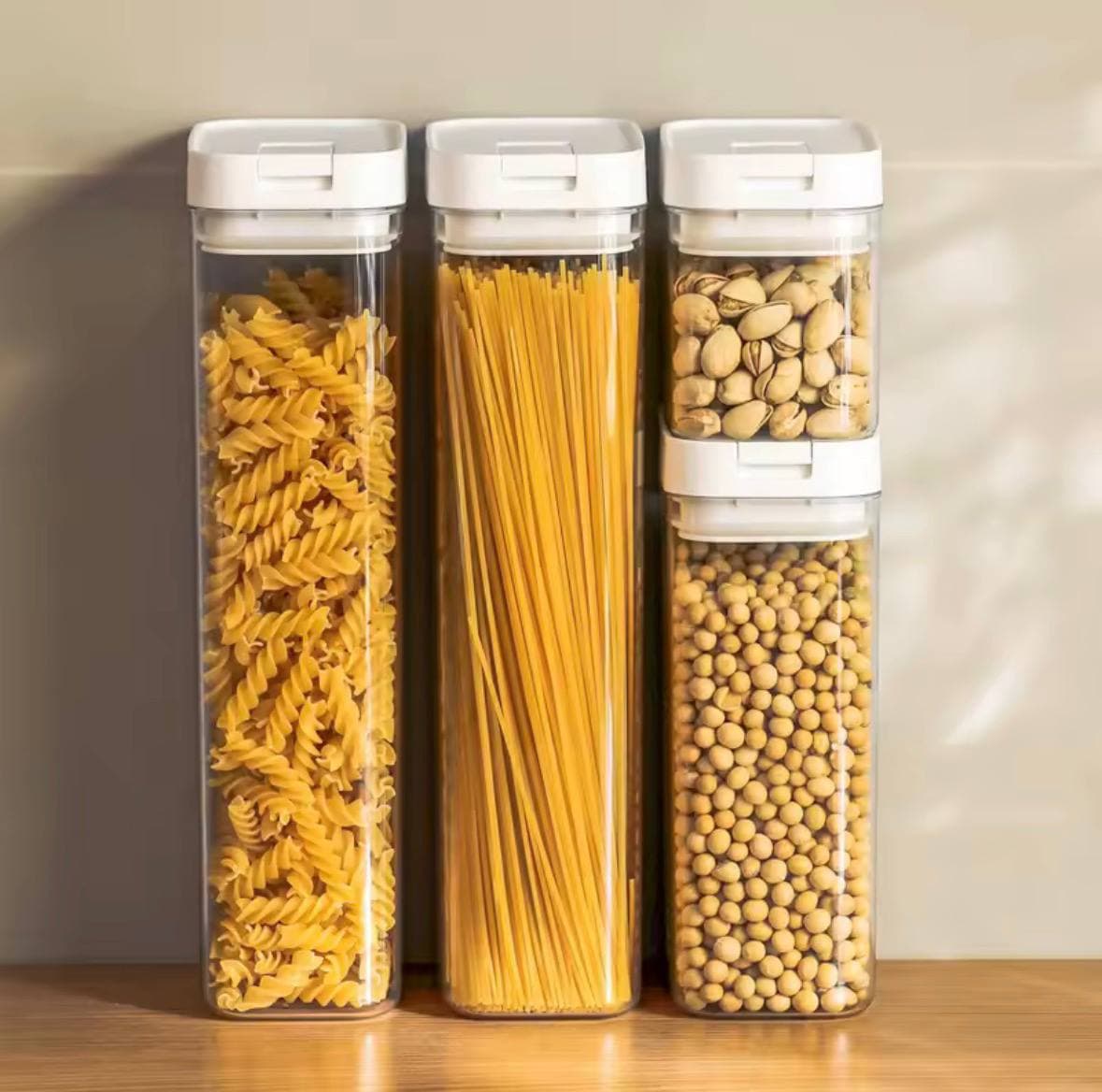 Pasta Storage Box Transparent Plastic Grain Seal Tank Spaghetti Storage Container Moisture-Proof Snack Jar Kitchen Food Tank