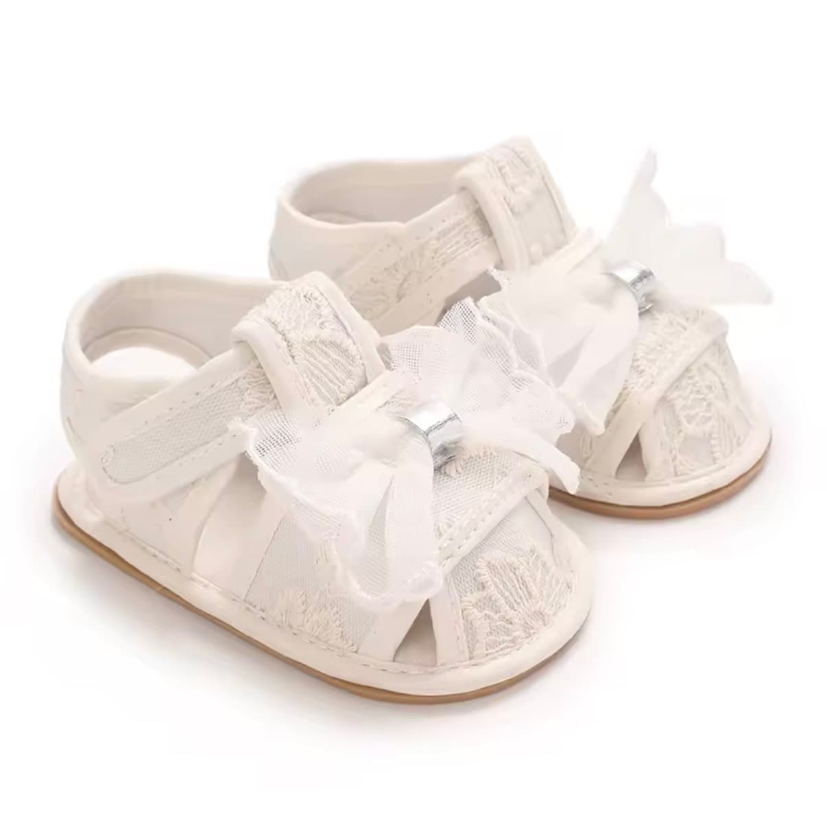 Summer girl baby sandals 0-1 year old baby walking shoes sweet princess shoes breathable toe wrap non slip soft sole