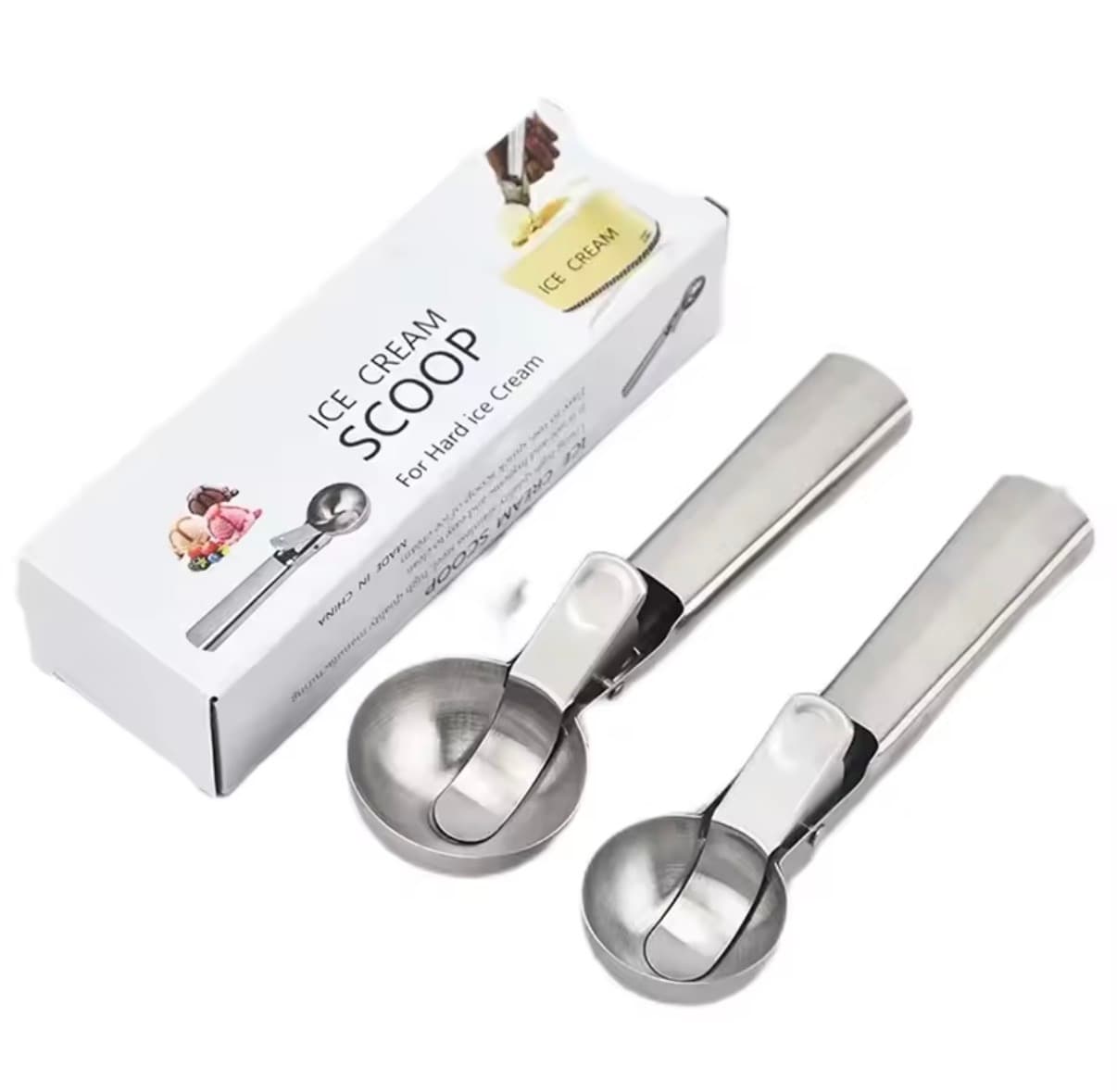 Stainless Steel Dual-purpose Ice Cream Scoop Ice Cream Scooper Multifunctional Fruit Scoop Kitchen Supplies
