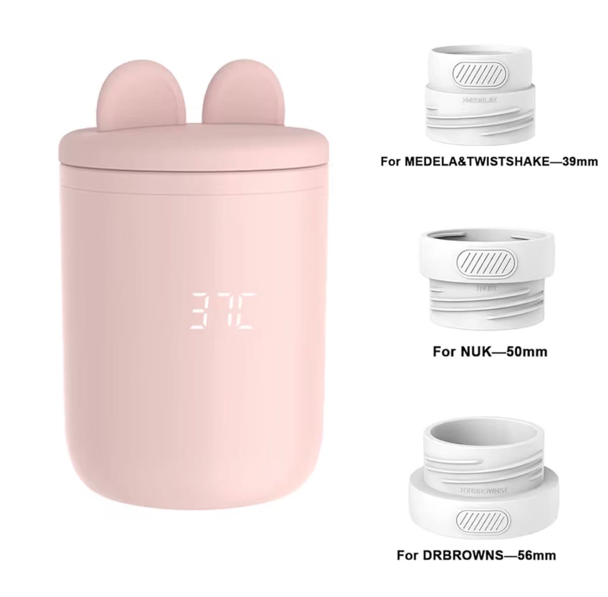 BornBL N1S Portable Baby Bottle Warmer, Fast Heating Travel Milk Warmer, 8800mAh Breastmilk Warmer On The Go with 3 Adapters