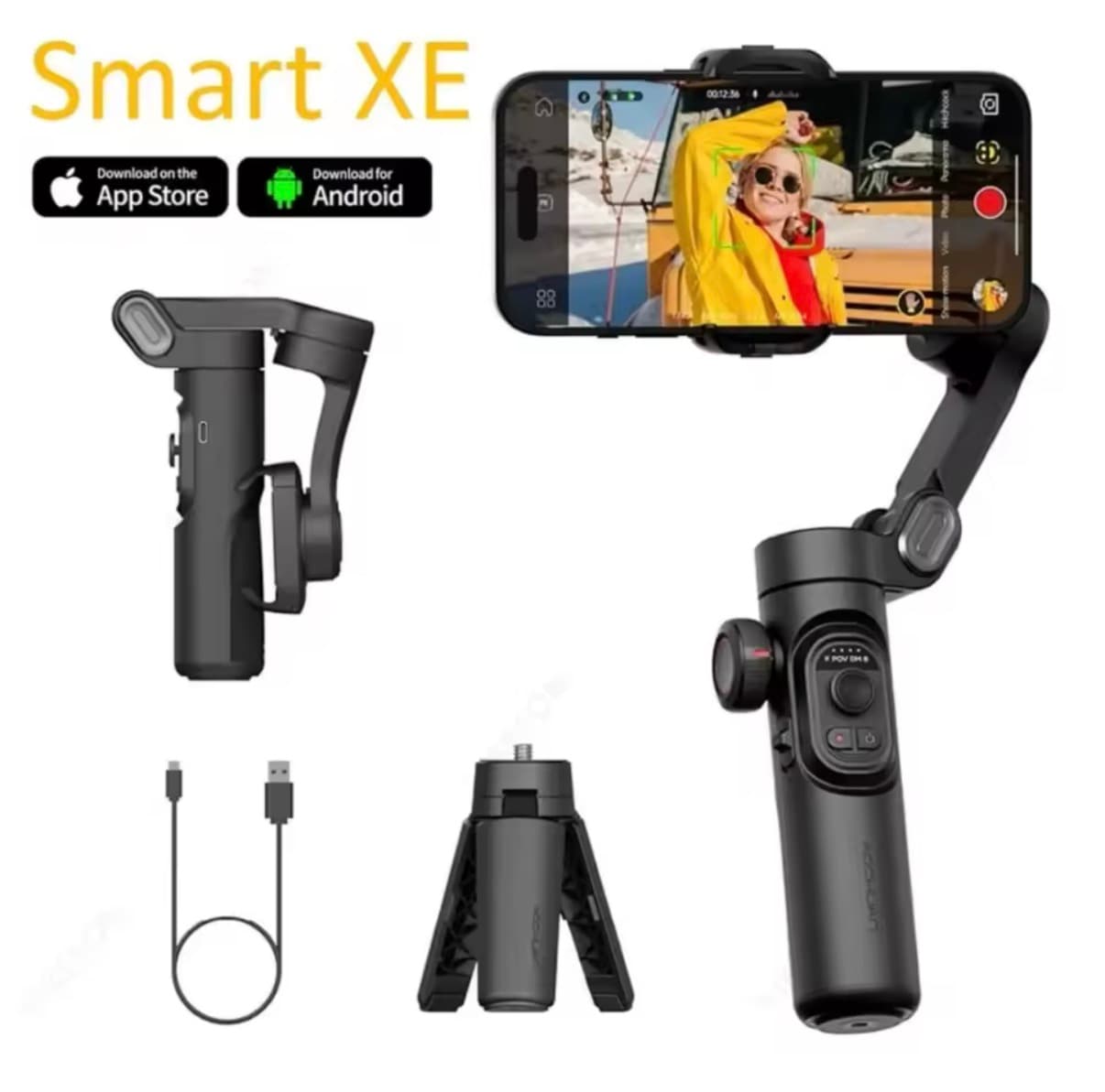 Folding Handheld Gimbal Smart XE 3-Axis Phone Gimbal Stabilizer With Focus Wheel for iOS Android iPhone 16-12 Vlog Stabilizer