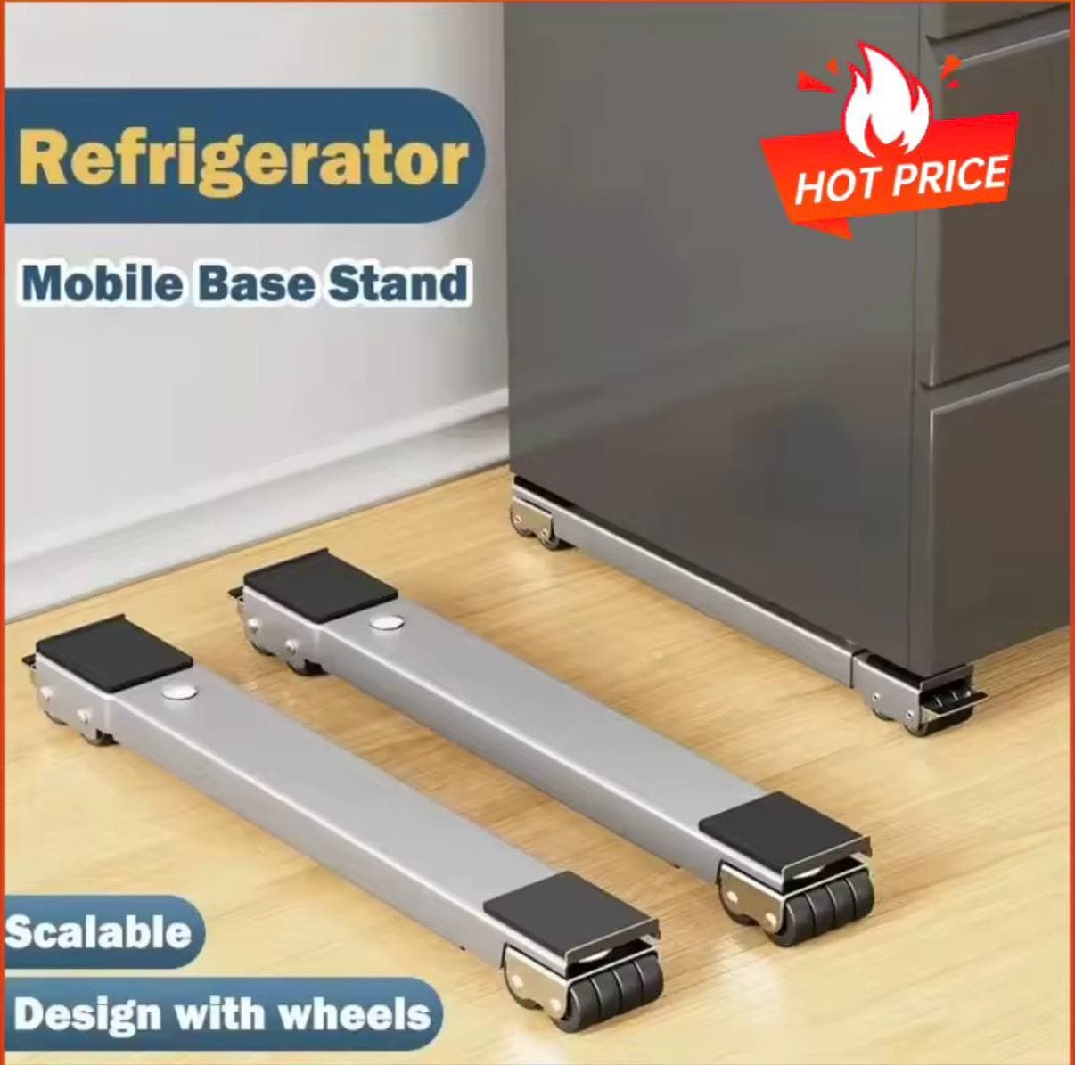 2PCS Set Refrigerator Washing Machine Base Holder 24 Universal Wheels Strong Load Adjustable Furniture Moving Tools