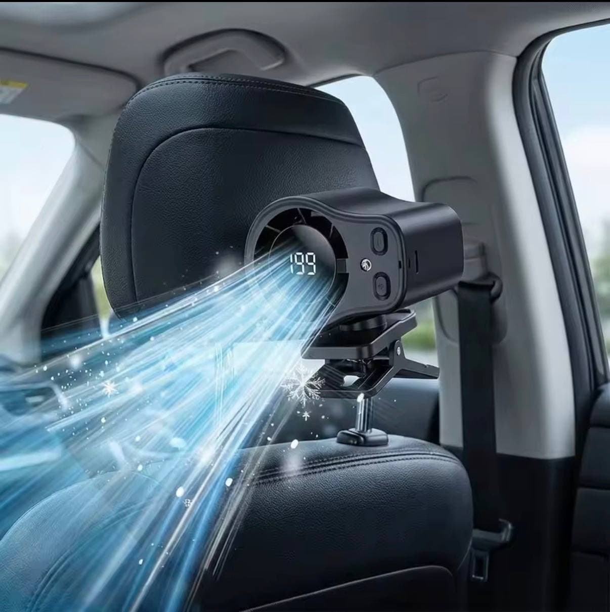 מאוורר נייד נטען עם תצוגת LED
