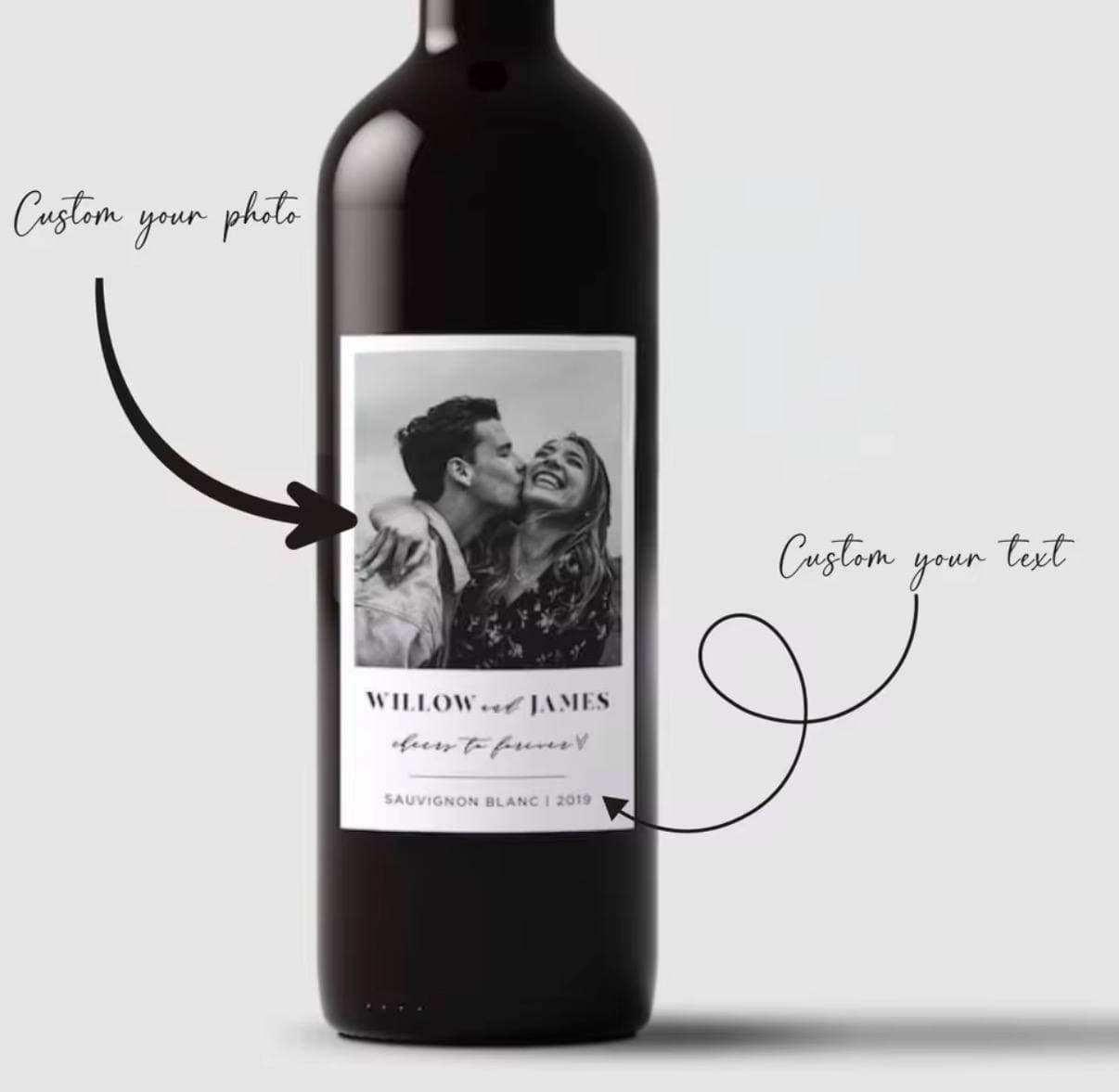 Wine Labels, Photo Wine Label, Minimalist Wedding Favor, Custom Wine Label, Personalized Gift, Wine Gift Label
